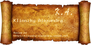Klinszky Alexandra névjegykártya