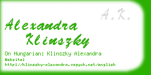 alexandra klinszky business card